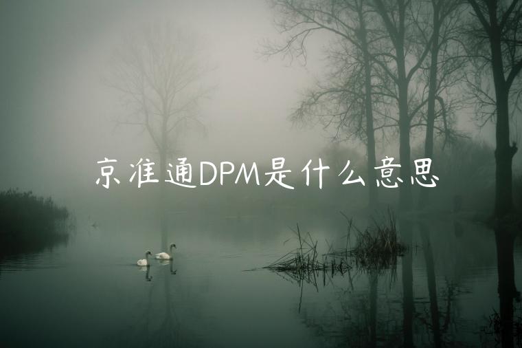 京準(zhǔn)通DPM是什么意思